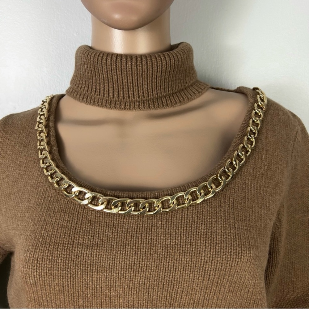 NEW DIVINE HERITAGE REVOLVE BROWN WOOL TURTLENECK SWEATER - Picture 3 of 8